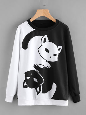 Black and White Yin Yang Sweater