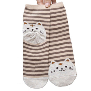 Cute Striped Cat Socks - Only Cat Shirts
