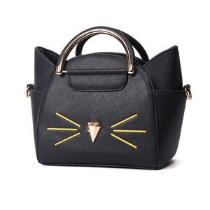 "Classy Cat"  Hand Stitched Leather Bag