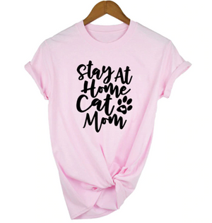 Stay at Home Cat Mom T-shirt