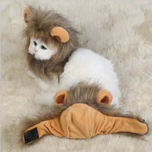 2019 Funny Cute Pet Cat Costume Lion Mane Wig Cap Hat for Cat Dog Halloween Christmas Clothes Fancy Dress with Ears Pet Clothes