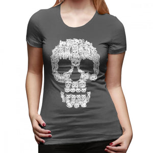 Kittens Skull Halloween T Shirt