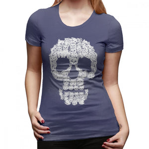 Kittens Skull Halloween T Shirt