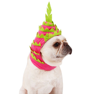 Multi Color Pet Straw Hat Dog Cat  Pet Cute Holiday Party Hat Costume Pitaya Fruit Design Accessories