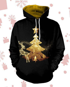 Christmas cartoon cat women Ugly Christmas hooded sweater Couple matching clothing unisex lovers for men autumn winter new