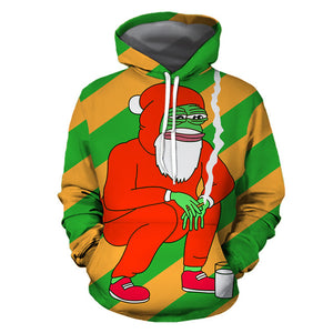 Christmas cartoon cat women Ugly Christmas hooded sweater Couple matching clothing unisex lovers for men autumn winter new