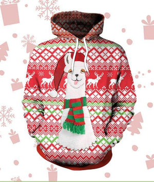 Christmas cartoon cat women Ugly Christmas hooded sweater Couple matching clothing unisex lovers for men autumn winter new