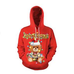 Christmas cartoon cat women Ugly Christmas hooded sweater Couple matching clothing unisex lovers for men autumn winter new