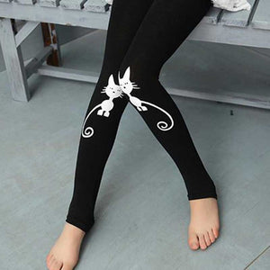 girls leggings spring dancing foot pants Elastic force legging for girls clothes cartoon cat