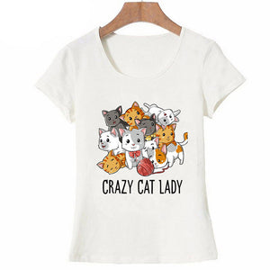 Summer Crazy Cat Lady T Shirt Funny Cats Kitty Kitten Meme Gifts T shirt for Cat Lovers Summer Cute Woman T Shirt Cool Tops