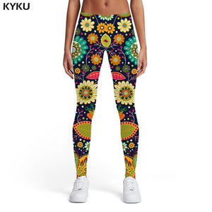 KYKU Brand Cat Leggings Women Animal Spandex Cartoon Printed pants Harajuku Trousers Graffiti Leggins Womens Leggings Pants