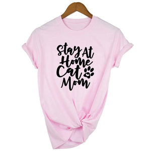 Stay at Home Cat Mom T-shirt