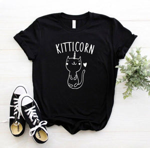 Cute I Love Pet Kitticorn Cartoon Tee shirt