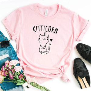 Cute I Love Pet Kitticorn Cartoon Tee shirt