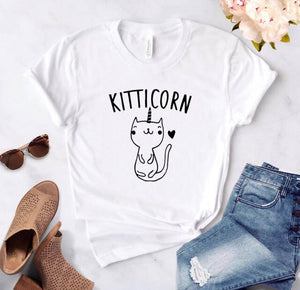 Cute I Love Pet Kitticorn Cartoon Tee shirt