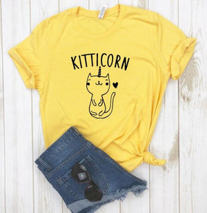 Cute I Love Pet Kitticorn Cartoon Tee shirt