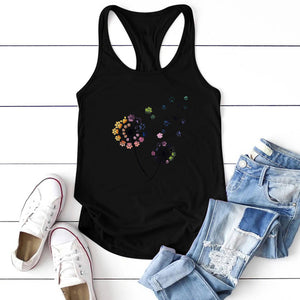 Chromatic Dandelion Cat Paws Print Tanks Tops Women Summer Graphic Vest Sexy Tank Top Sleeveless Woman Camiseta Tirantes Mujer