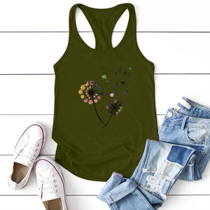 Chromatic Dandelion Cat Paws Print Tanks Tops Women Summer Graphic Vest Sexy Tank Top Sleeveless Woman Camiseta Tirantes Mujer