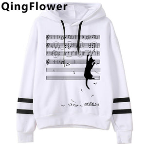 Cute Cat Anime Streetwear Oversized Warm Hoodies Women Harajuku Ullzang Kawaii Funny Cartoon Sweatshirt Fashion Hoody Female