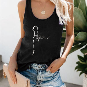 Funny Cat Print Women Tank Top Sleeveless Summer Loose Tops Women Clothes Harajuku Casual Sports Fitness Vest Haut Femme