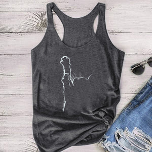 Funny Cat Print Women Tank Top Sleeveless Summer Loose Tops Women Clothes Harajuku Casual Sports Fitness Vest Haut Femme