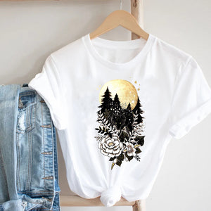 Women Printing Cat Pet Funny Animal Spring Summer 90s Ladies Style Fashion Clothes Print Tee Top Tshirt Female Graphic T-shirt