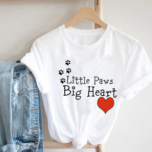 Women Printing Cat Pet Funny Animal Spring Summer 90s Ladies Style Fashion Clothes Print Tee Top Tshirt Female Graphic T-shirt