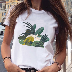 Women Graphic Paw Dog Love Style Cartoon Cat Fashion Aesthetic Animal Short Sleeve Print Female Clothes Tops Tees Tshirt T-Shirt