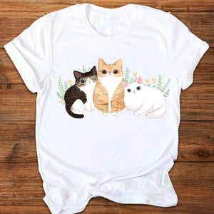 Women Graphic Cat Letter Funny Clothing Cute 90s Ladies Printing Print Clothes Lady Tees Tops Female T Shirt Womens T-Shirt