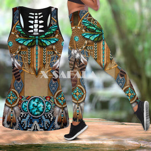 Baby Cat Animal Art Two Piece Yoga Set Women 3D Print Vest Hollow Out Tank Top High Waist Legging Summer Casual Sport1