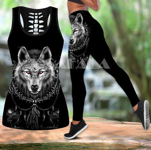 Baby Cat Animal Art Two Piece Yoga Set Women 3D Print Vest Hollow Out Tank Top High Waist Legging Summer Casual Sport1