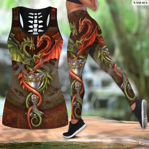 Baby Cat Animal Art Two Piece Yoga Set Women 3D Print Vest Hollow Out Tank Top High Waist Legging Summer Casual Sport1
