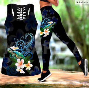 Baby Cat Animal Art Two Piece Yoga Set Women 3D Print Vest Hollow Out Tank Top High Waist Legging Summer Casual Sport1