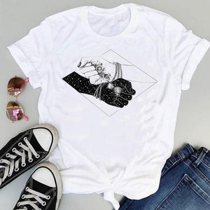 Women Cartoon Simple Cat New Cute 2021 Short Sleeve Sweet Summer Fashion Print Lovely Clothes Tops Tees Tshirt T-Shirt