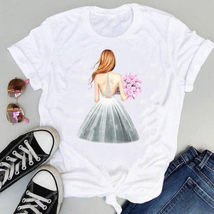Women Cartoon Simple Cat New Cute 2021 Short Sleeve Sweet Summer Fashion Print Lovely Clothes Tops Tees Tshirt T-Shirt
