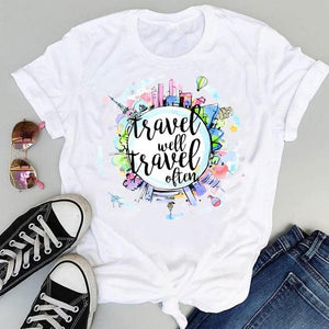 Women Cartoon Simple Cat New Cute 2021 Short Sleeve Sweet Summer Fashion Print Lovely Clothes Tops Tees Tshirt T-Shirt