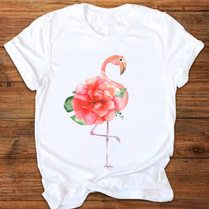 Women Graphic Cartoon Cat Animal Flower Fashion Printing 90s Style Print Clothes Lady Tees Tops Female T Shirt Womens T-Shirt