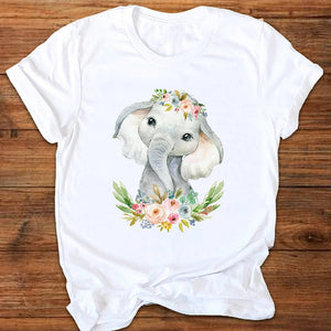 Women Graphic Cartoon Cat Animal Flower Fashion Printing 90s Style Print Clothes Lady Tees Tops Female T Shirt Womens T-Shirt