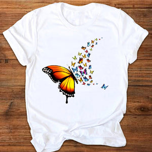 Women Graphic Cartoon Cat Animal Flower Fashion Printing 90s Style Print Clothes Lady Tees Tops Female T Shirt Womens T-Shirt
