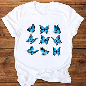 Women Graphic Cartoon Cat Animal Flower Fashion Printing 90s Style Print Clothes Lady Tees Tops Female T Shirt Womens T-Shirt