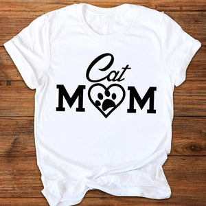 Women Graphic Cartoon Cat Animal Flower Fashion Printing 90s Style Print Clothes Lady Tees Tops Female T Shirt Womens T-Shirt