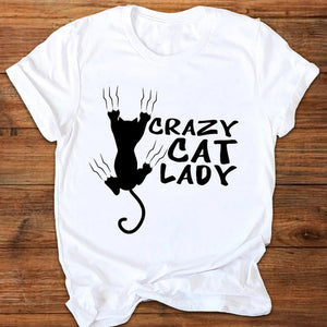 Women Graphic Cartoon Cat Animal Flower Fashion Printing 90s Style Print Clothes Lady Tees Tops Female T Shirt Womens T-Shirt