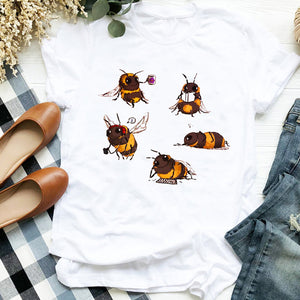 Women Lady Cat Funny Coffee Short Sleeve Cute Print Casual T Tee Womens Tshirt for Female Shirt Clothes Top Graphic T-shirt