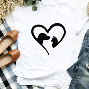 Women Lady Cat Funny Coffee Short Sleeve Cute Print Casual T Tee Womens Tshirt for Female Shirt Clothes Top Graphic T-shirt