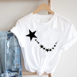 Women Clothing Cat Funny Letter Cute Kawaii Fruit Cartoon Ladies Summer Clothes Print Tshirt Female Tee Top Graphic T-shirt
