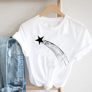 Women Clothing Cat Funny Letter Cute Kawaii Fruit Cartoon Ladies Summer Clothes Print Tshirt Female Tee Top Graphic T-shirt