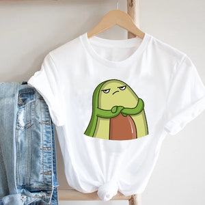 Women Clothing Cat Funny Letter Cute Kawaii Fruit Cartoon Ladies Summer Clothes Print Tshirt Female Tee Top Graphic T-shirt