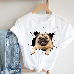 Women Clothing Cat Funny Letter Cute Kawaii Fruit Cartoon Ladies Summer Clothes Print Tshirt Female Tee Top Graphic T-shirt
