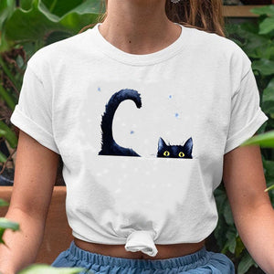 Women Lovely Love Cat Animal Short Sleeve 2021 Funny 90s Trend Spring Summer Print Sweet Tshirt Lady Clothes Tops Tees T-Shirt