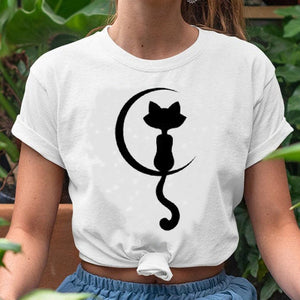 Women Lovely Love Cat Animal Short Sleeve 2021 Funny 90s Trend Spring Summer Print Sweet Tshirt Lady Clothes Tops Tees T-Shirt